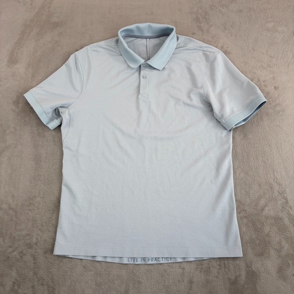 Lululemon Evolution Performance Golf Pique Polo Shirt in Light Grey Men Large
